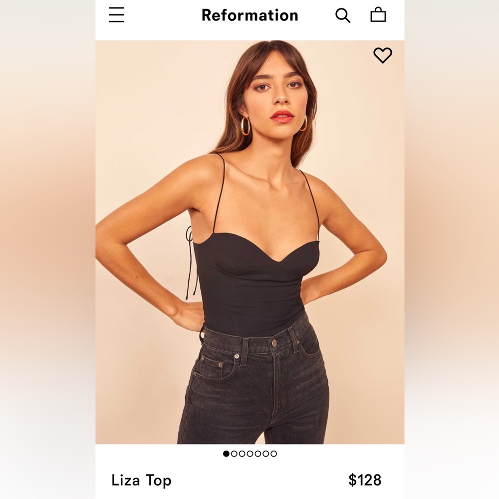 Reformation Liza Top Black size 6